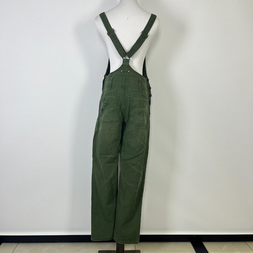 NWOT Anthropologie Pilcro Wanderer Patchwork Overalls Size 29 Green Cotton Blend - Picture 9 of 14